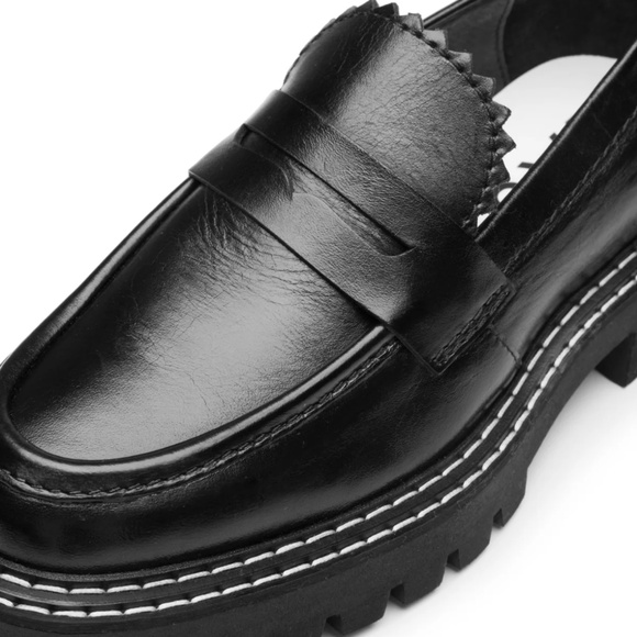 LÄST GUC Matter Leather Loafers in Black Size 38 - Picture 5 of 10